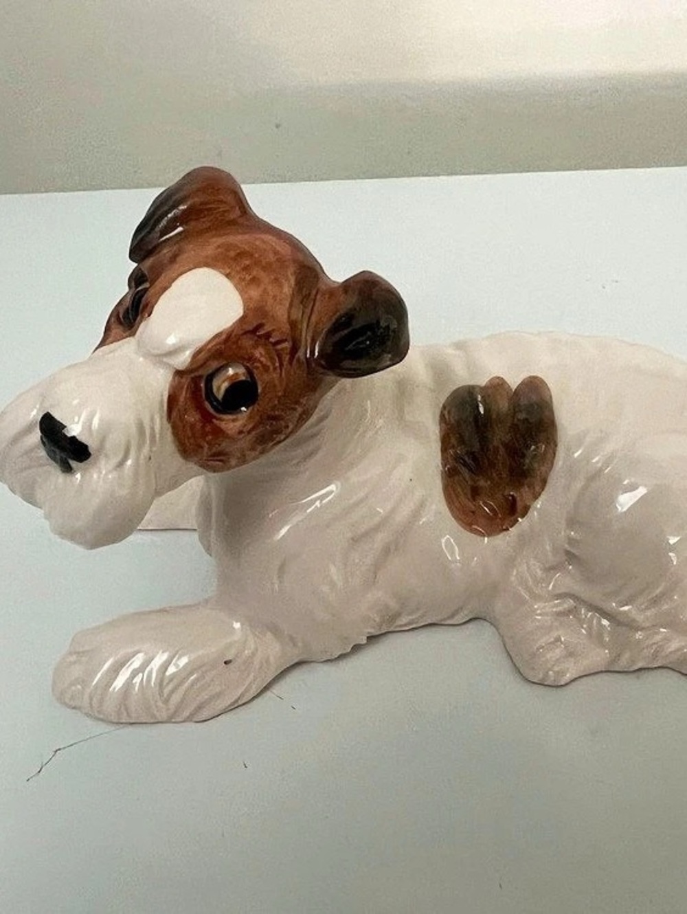 Lakeside Junior Dog Figurine Ceramic White & Brown